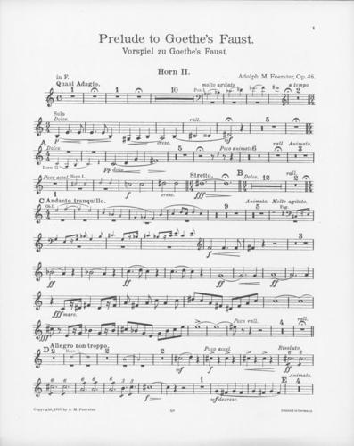 Opus 48 Prelude to Goethe's Faust: 2nd horn