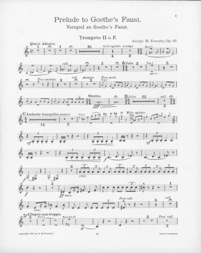 Opus 48 Prelude to Goethe's Faust: 2nd trumpet