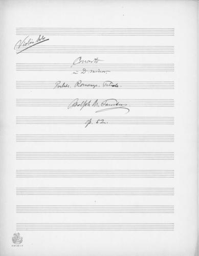 Opus 52 Concerto for violin and orchestra: solo violin