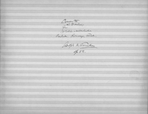 Opus 52 Concerto for violin and orchestra: full score