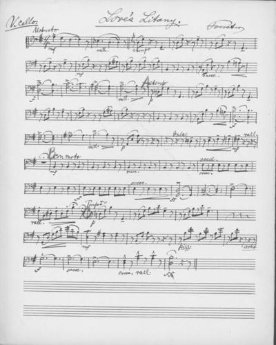 Opus 65 no. 3 Love's litany: cello