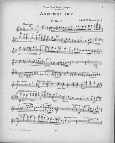 Opus 81 American ode: 1st violin