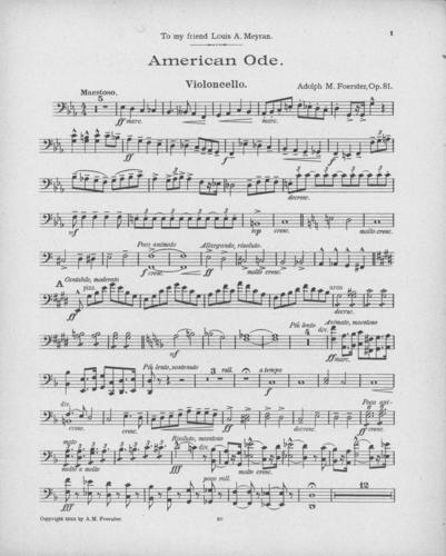 Opus 81 American ode: cello