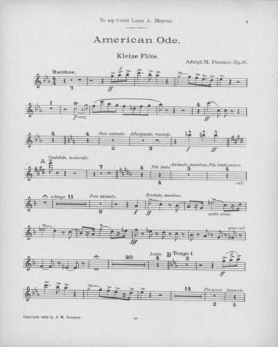 Opus 81 American ode: piccolo