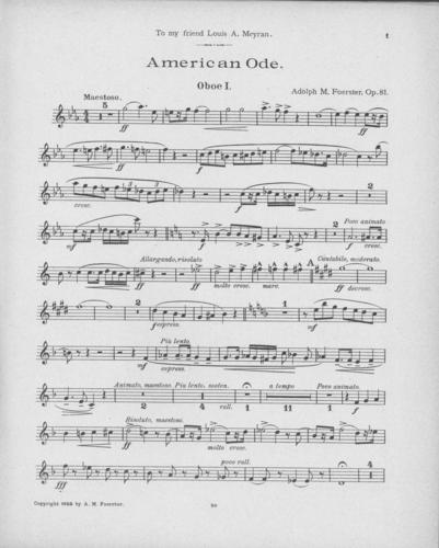 Opus 81 American ode: 1st oboe