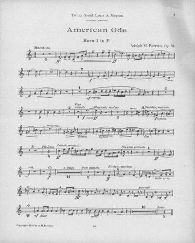 Opus 81 American ode: 1st horn