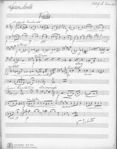 Opus 82 Lyric suite: viola