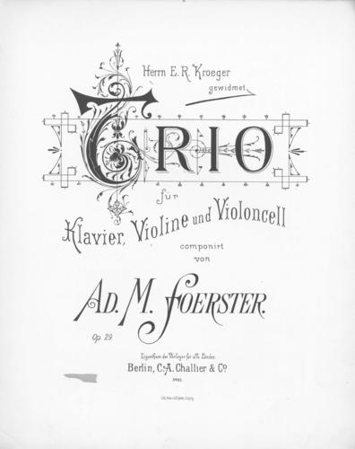 Opus 29 Trio fur Klavier, Violine und Violoncello score