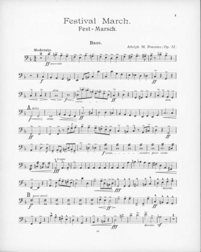 Opus 32 Festival March: bass