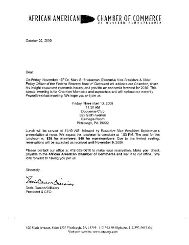 Special Meeting-Mark S. Sniderman-Flyer