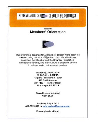 Members' Orientation-Flyer