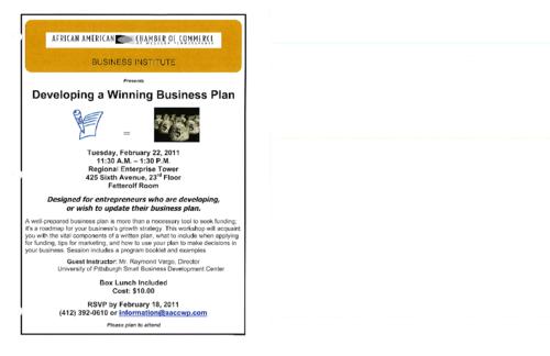 Developing a Winning Business Plan-Flyer