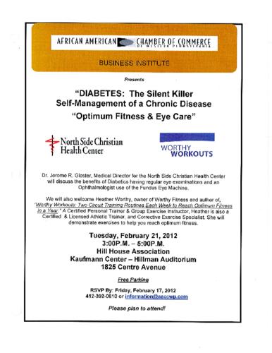 Diabetes The Silent Killer Fitness and Eye Care-Flyer