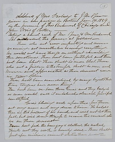 Address of Mrs. Peabody to J. M. Spear