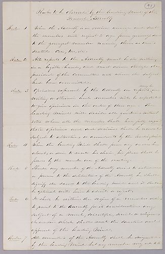 Rules to be Observed by the Leading Mind of the General Assembly