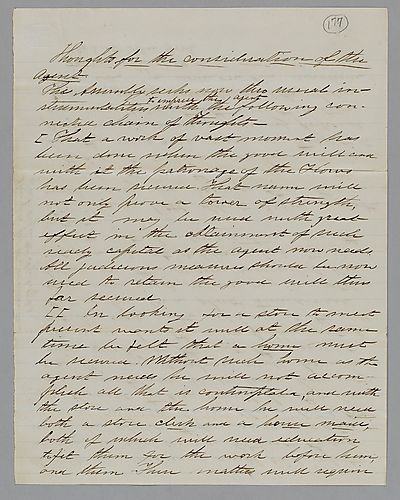 "Thoughts for the Consideration of the Agent," by J. M. Spear