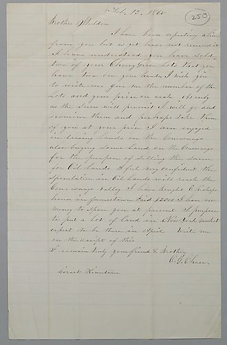 O. G. Chase to Brother Sheldon