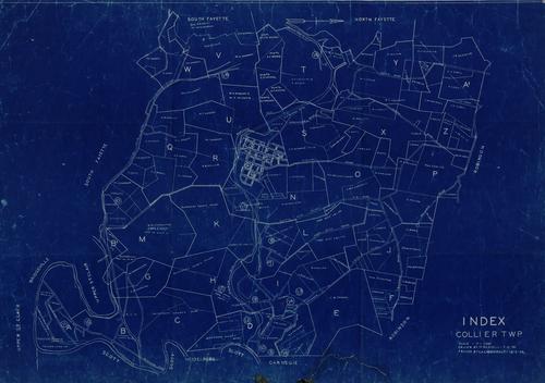 Collier Township index map, drawn by W. Russell, traced by C. A. Greenwalt