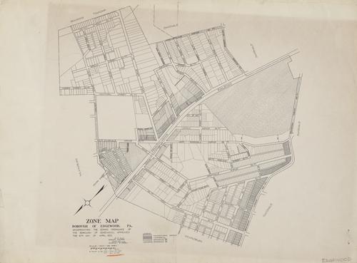 Zone map, Borough of Edgewood, Pa., accompanying the zoning ordinance of the Borough of Edgewood, approved the 6th day of April 1925