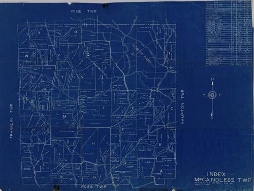 McCandless Township index map, traced by C. P. Stroech