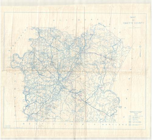 Map of Fayette County, prepared by the Pennsylvania Department of Highways