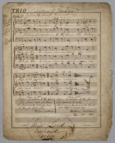 Trio: Return, O wand’rer, from the Juvenile Harmonist