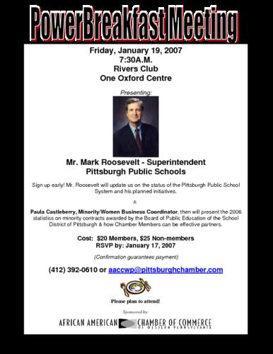 Mark Roosevelt Superintendent Pittsburgh Public Schools