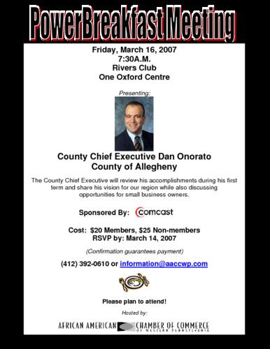County Chief Executive Dan Onorato County of Allegheny