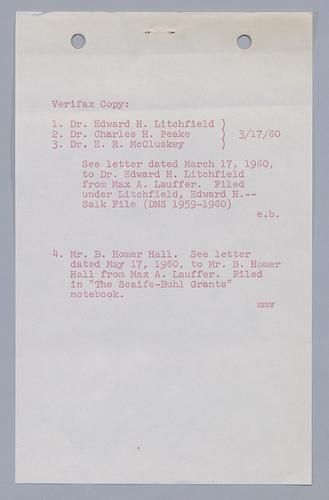 Max Lauffer to Jonas Salk