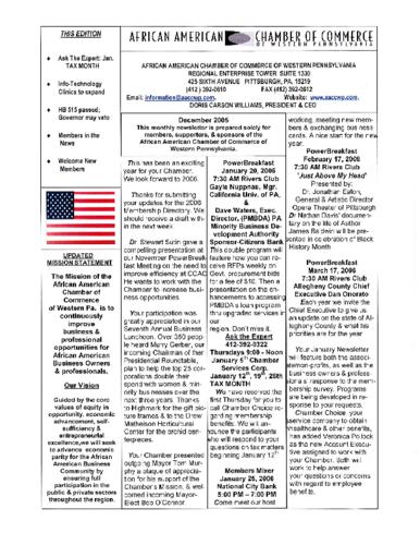 Chamber Newsletter