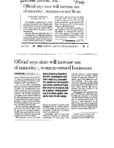 Official Says State will Increase use of Minority Women Owned Businesses - PG