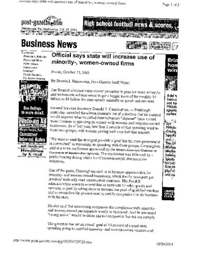Official Says State will Increase Use of Minority, Women-owned Firms - PG