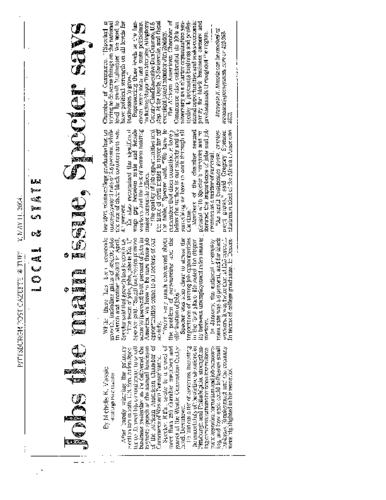 Jobs the Main Issue, Specter Says - PPG