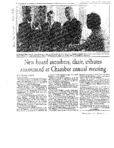 New Board Members, Chair, Tributes Announced at Chamber Annual Meeting - NPC