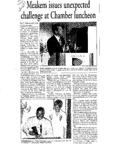 Meakem Issues Unexpected Challenge at Chamber Luncheon - PC