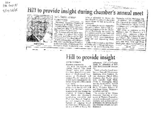 Hill to Provide Insight During Chamber's Annual Meet-PC