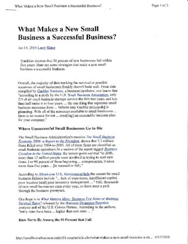 What Makes a New Small Business a Successful Business Smallhomebusiness.suite101.com