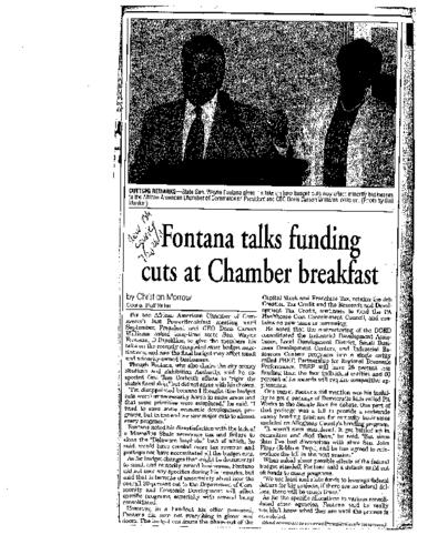 Fontana Talks Funding Cuts at Chamber Breakfast - NPC