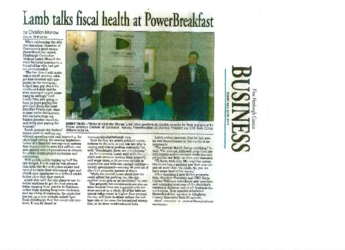 Lamb Talks Fiscal Health at PowerBreakfast - NPC