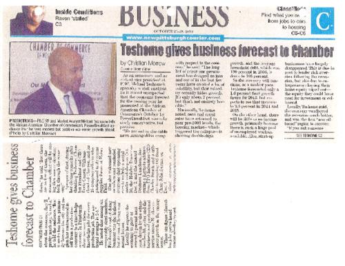 Teshome Gives Business Forecast to Chamber - NPC