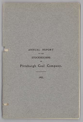 Pittsburgh Coal Company Annual Report to the Stockholders
