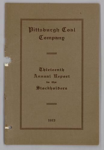 Pittsburgh Coal Company annual report to the stockholders