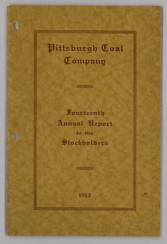 Pittsburgh Coal Company annual report to the stockholders