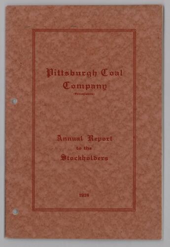 Pittsburgh Coal Company annual report to the stockholders