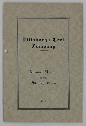 Pittsburgh Coal Company annual report to the stockholders