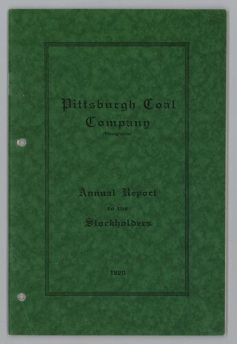 Pittsburgh Coal Company annual report to the stockholders