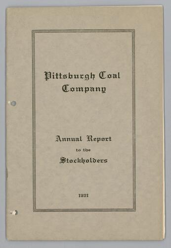 Pittsburgh Coal Company annual report to the stockholders