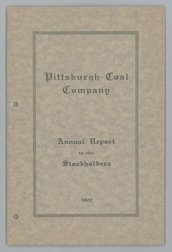 Pittsburgh Coal Company annual report to the stockholders