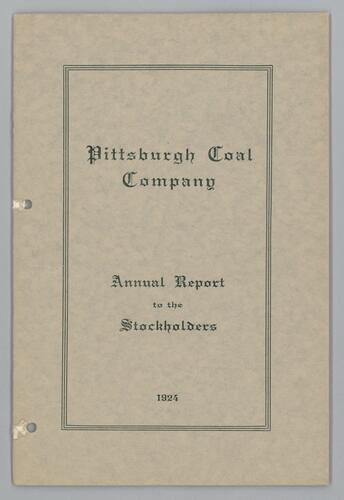 Pittsburgh Coal Company annual report to the stockholders
