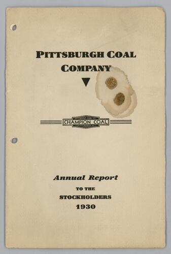 Pittsburgh Coal Company annual report to the stockholders